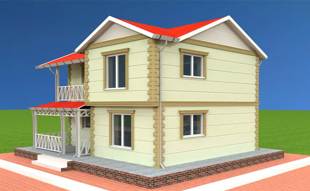 100 metrekare iki katlı prefabrik ev