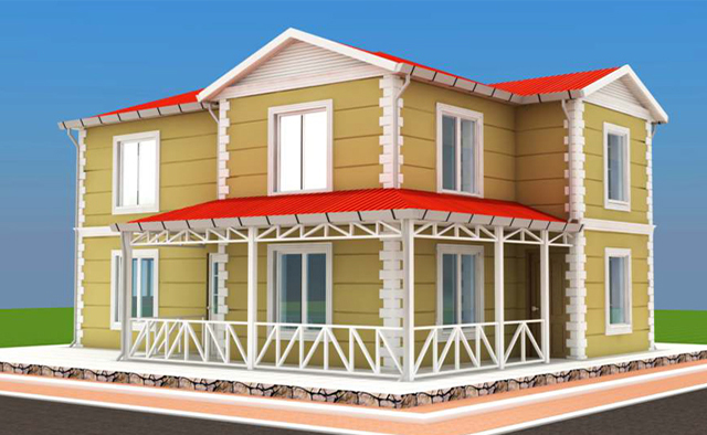 141 metrekare iki katlı prefabrik ev