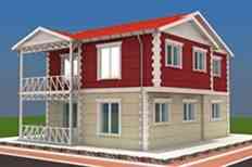 150 metrekare iki katlı prefabrik ev